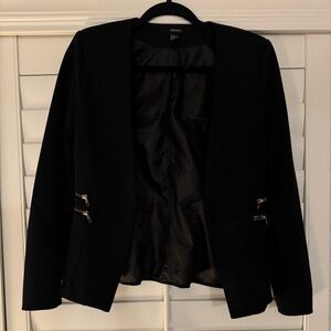 Forever 21 Black‎ Blazer with gold zippers, runs small for a medium!